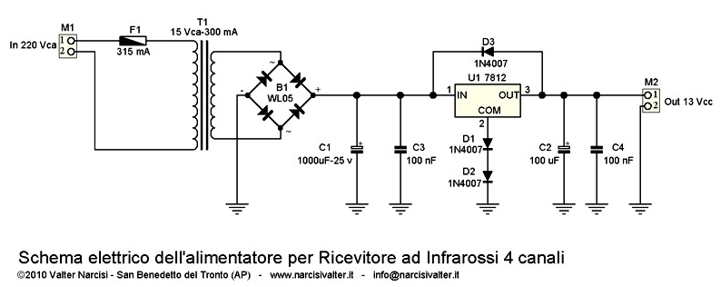 Schema elettrico alimentatore